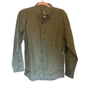 AG Gear Farmhand‎ Overshirt Moss Green Snap Button Down Cotton Size Small